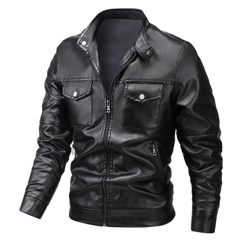 New leather jacket, men's leather jacket, casual jacket for trendy, slim-fit, handsome youth for autumn and winter