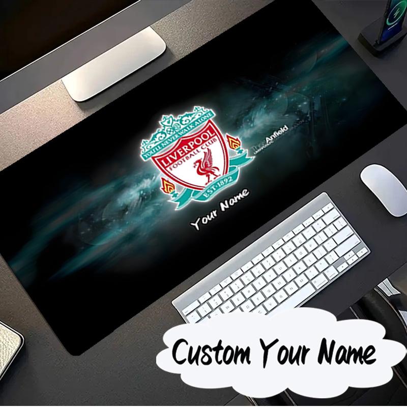 Custom Name Mouse pad Football Liverpool Crest Mouse pad, Gaming Mouse Pad, keyboard pad, Desk Decor for computer notebook Fan Birthday Gift
