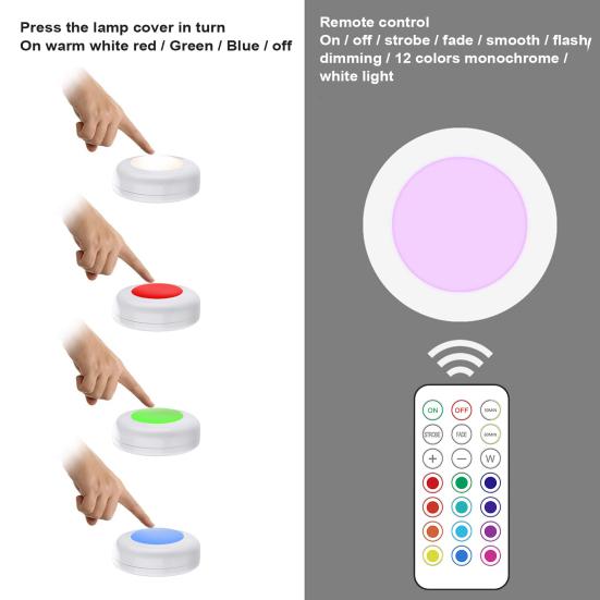 LED Cabinet Lamp RGB Color Dimmable Kitchen Counter Remote Control