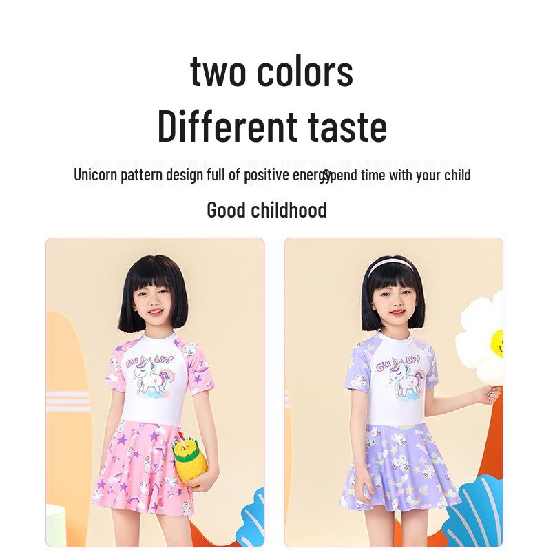 Costum de baie fustă dintr-o piesă pentru fete 2024 - Costume de baie de vară pentru copii în mărimi mici, medii și mari