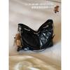 Womens Classic Black Square Shoulder Bag With Rhombus Quilting Retro Style Daily Commute