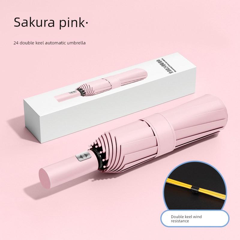 24-Rib Double-Rib Umbrella, Enlarged and Reinforced, Thickened, Fully Automatic, Dual-Use for Sun and Rain, Sunshade Umbrella for Men and Women