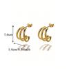 Classic Half Flower Stainless Steel Earring Women Mama 18K Gold-plated Stud Earring Wedding Jewelry Vacation Accessories Gifts