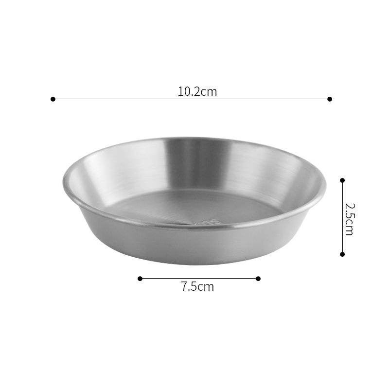 1 stycke 304 rostfritt stål matförvaringsbricka förtjockad såsdipsål snackstallrik kimchi tallrik hot pot utomhus servis