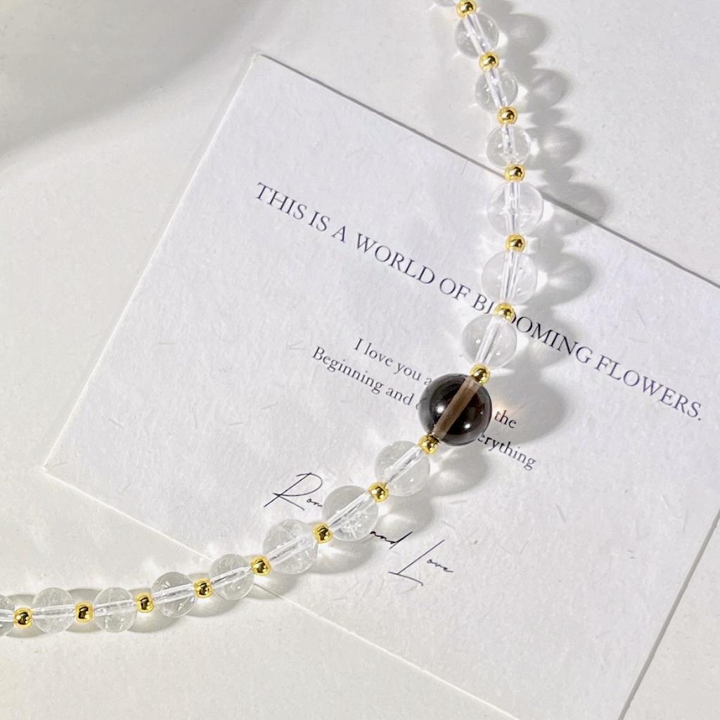 10Mm Natural White Crystal Design Necklace Clavicle Chain