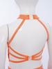 Girls Two Piece Dance Costume Shiny Rhinestones Halter Crop Top and Strappy Back Mesh Overlay Skirt