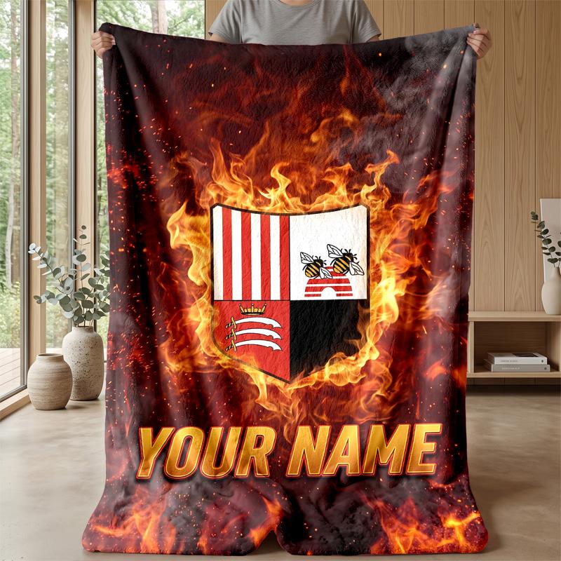 Custom Text Flannel Throw Blanket, Lightweight Cozy Bed Sofa BlanketBrentford Football