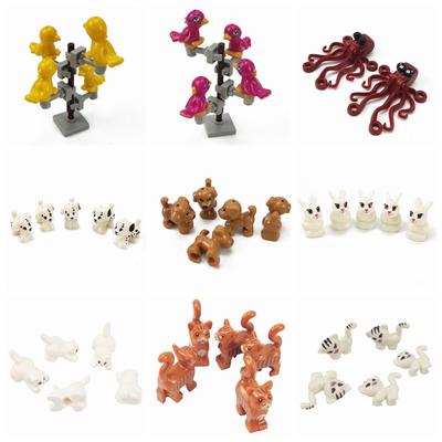 MOC Animaux en Briques Le Lapin Oiseau Chien Chat Animal de Compagnie Modèle Blocs de Construction Jouets pour Enfants Blocs Cadeaux pour Enfants Jouets Éducatifs