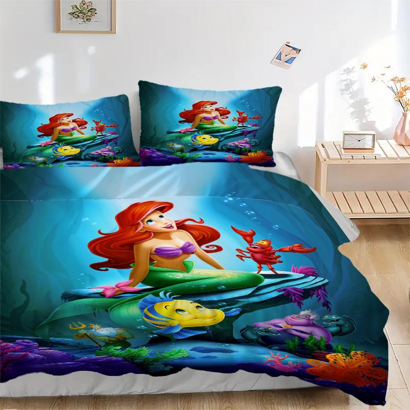 Underwater Mermaid Adventure Print 3Pcs Bedding Setduvet Cover With 2 Bedropillowcase Home Birthday Gift