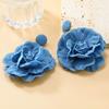 Orecchini Floreali Esagerati Fatti a Mano Orecchini Fiore di Rosa Eleganti Denims Fiori Orecchini Pendenti Gioiello Ornamento per Donne