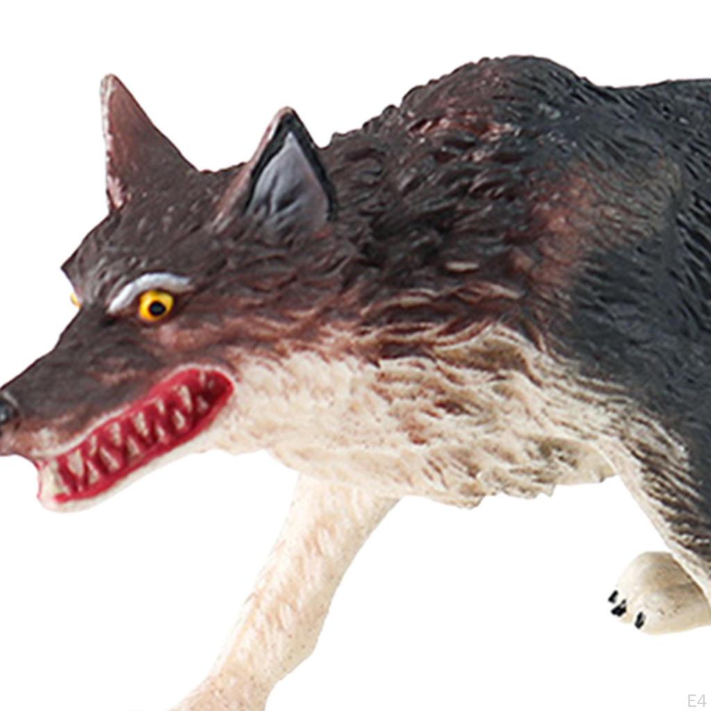 Mini Wolf Figurine Early Educational Toy Collection Crafts Realistic Detailed Action Figure for