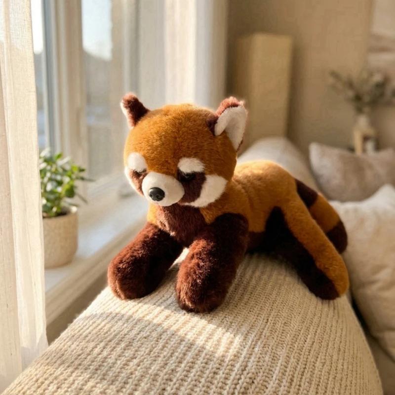 36/43cm Bauchlage Roter Panda Plüschtier Stofftier Realistisches Rotes Panda-Puppe Kinderspielzeug Weihnachts-Geburtstagsgeschenke für Jungen und Mädchen