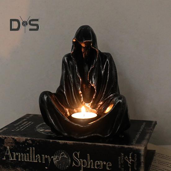 Halloween Ghost Wizard lysestake harpiks figur duftende telys stearinlys lysestake bord midtpunkt Desktop dekorasjon Festival gave