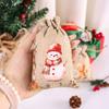 6pcs Watercolor Christmas Linen Candy Bags Burlap Drawstring Gifts Storage Bags Christmas Decorations 2026 Xmas Navidad Natal