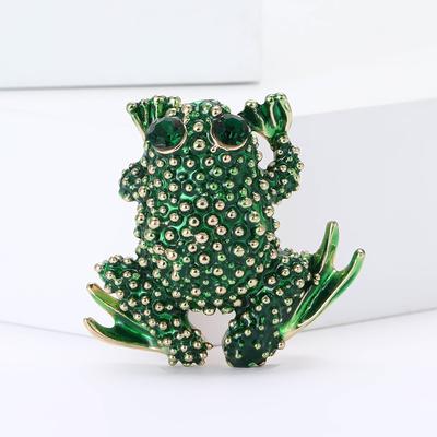 Creative Versatile Alloy Enamel Frog Brooch Cartoon Fashion Men'S And Women'S Suits Cardigan Corsage Jewelry Pin