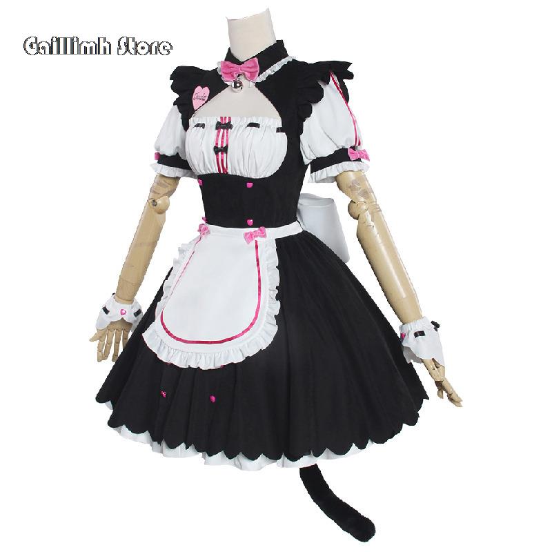NEKOPARA Chocola Vanilla OVA Game Maid Vanilla Cosplay Costume Maid Dress Maid Outfit Uniform Cat Neko Girl Women