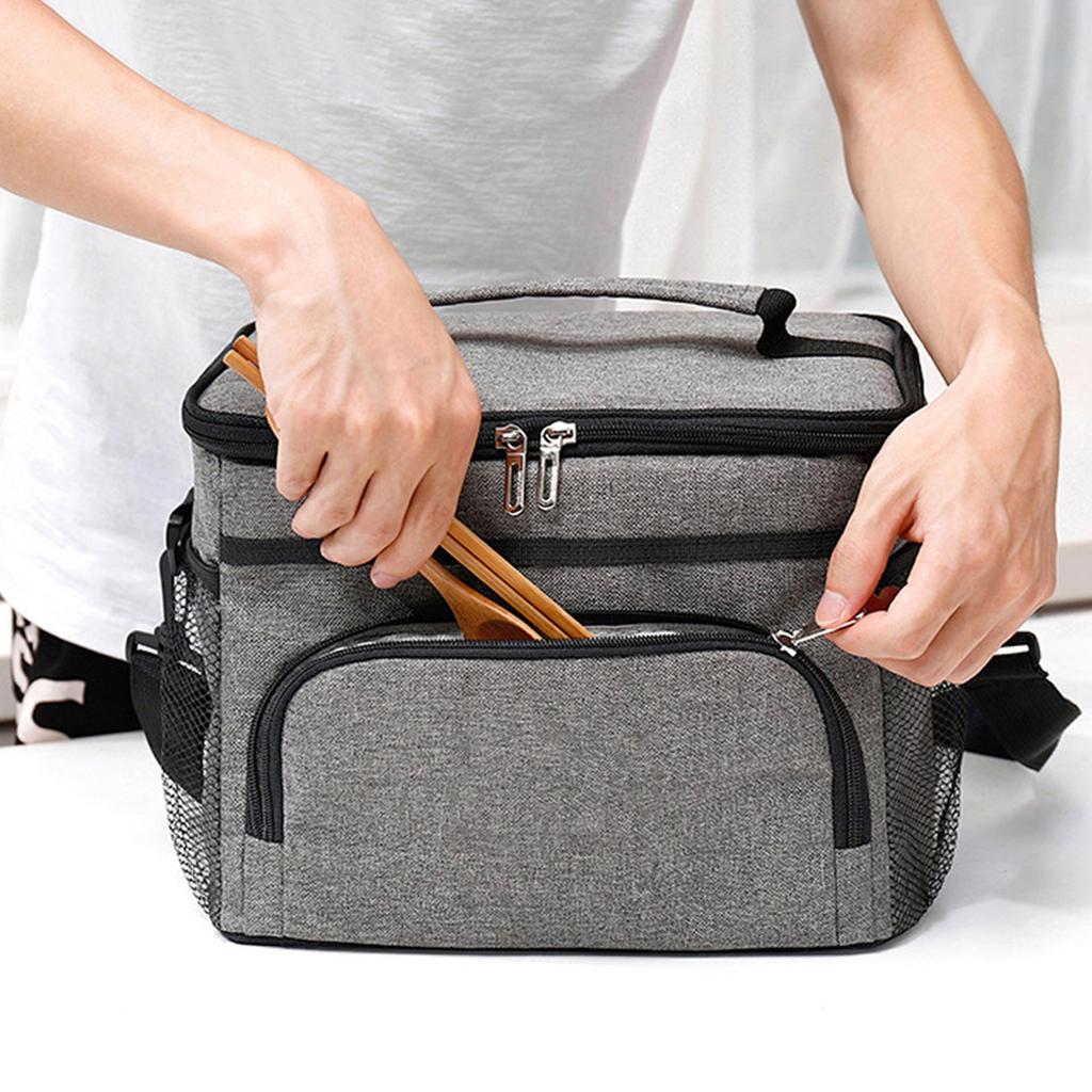 16L Big Capacity   Proof Lunch Bag Thermal Large Picnic Cool and Warm Insulated Pack Outdoor Food and Beverage Storage Shoulder Bag