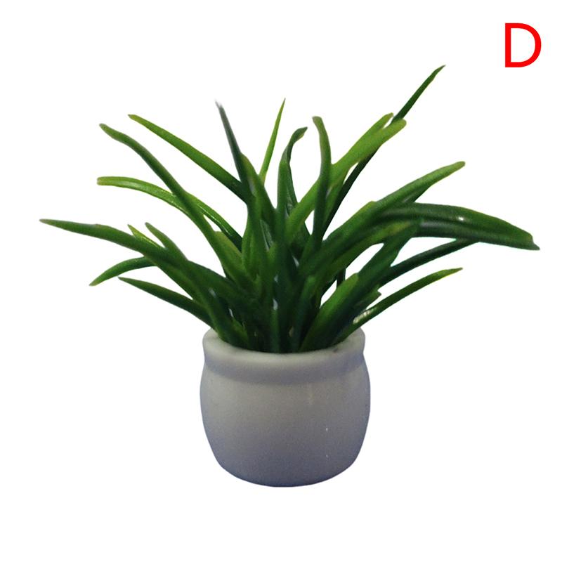 1:12 Domeček pro panenky Miniaturní zelená rostlina v květináči Nábytek pro domácí dekorace