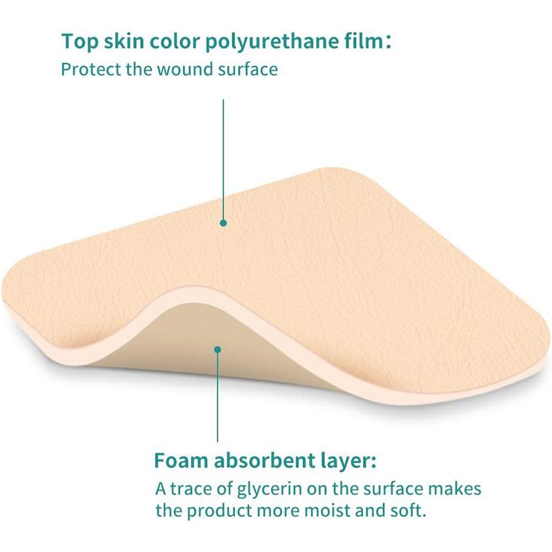 Borderless Foam Dressing Waterproof And High Absorbency Square Shaped Wound Care Bandage Silicone Foam Pad For First Aid