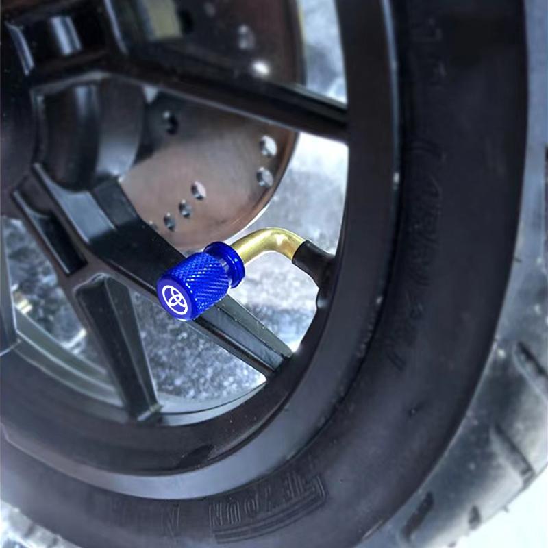 BAXZ7 Car Keychain For Toyota Camry Prado Corolla Hulix Yaris CHR RAV4 PRIUS Wheel Tire Valve Caps Aluminum Airtight Covers Badge