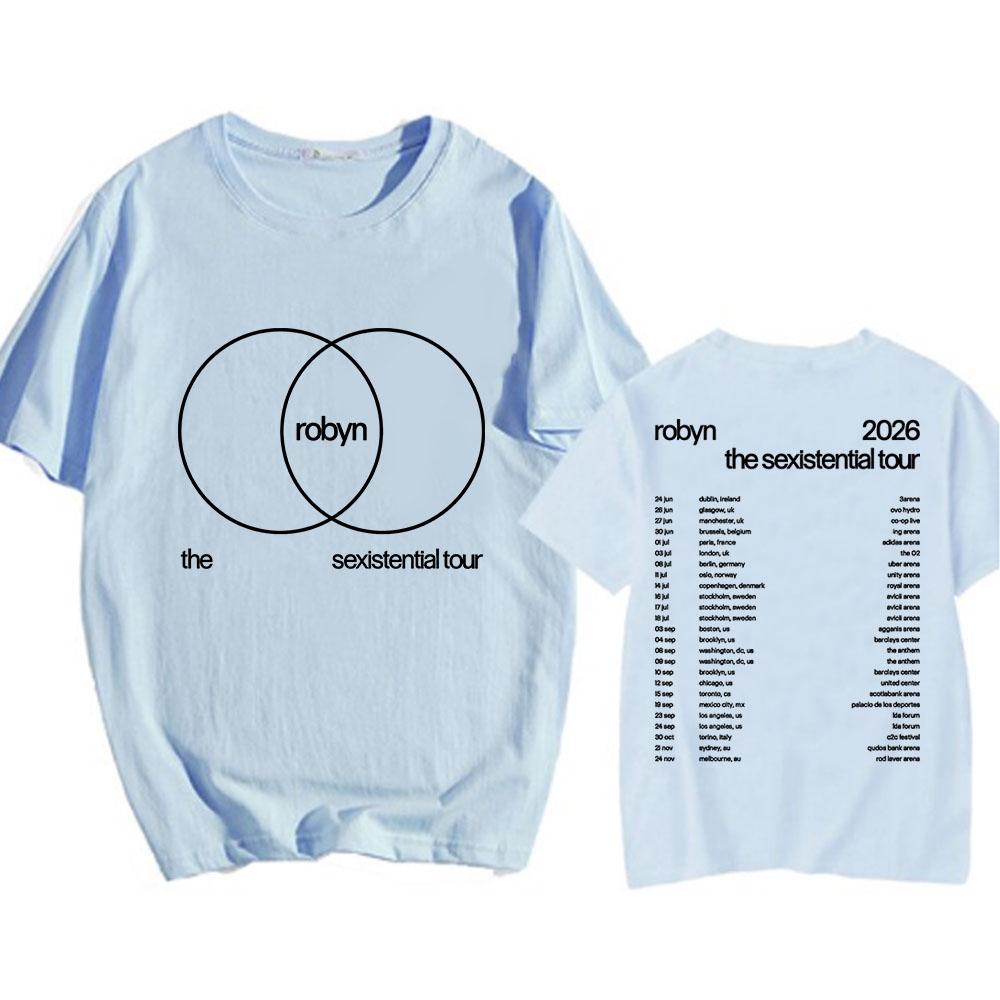 Robyn The Sexistential Tour 2026 T-shirt Summer Short Sleeve Cotton Male Tshirts O-neck Fashion Loose Men//Women Tee Print Merch