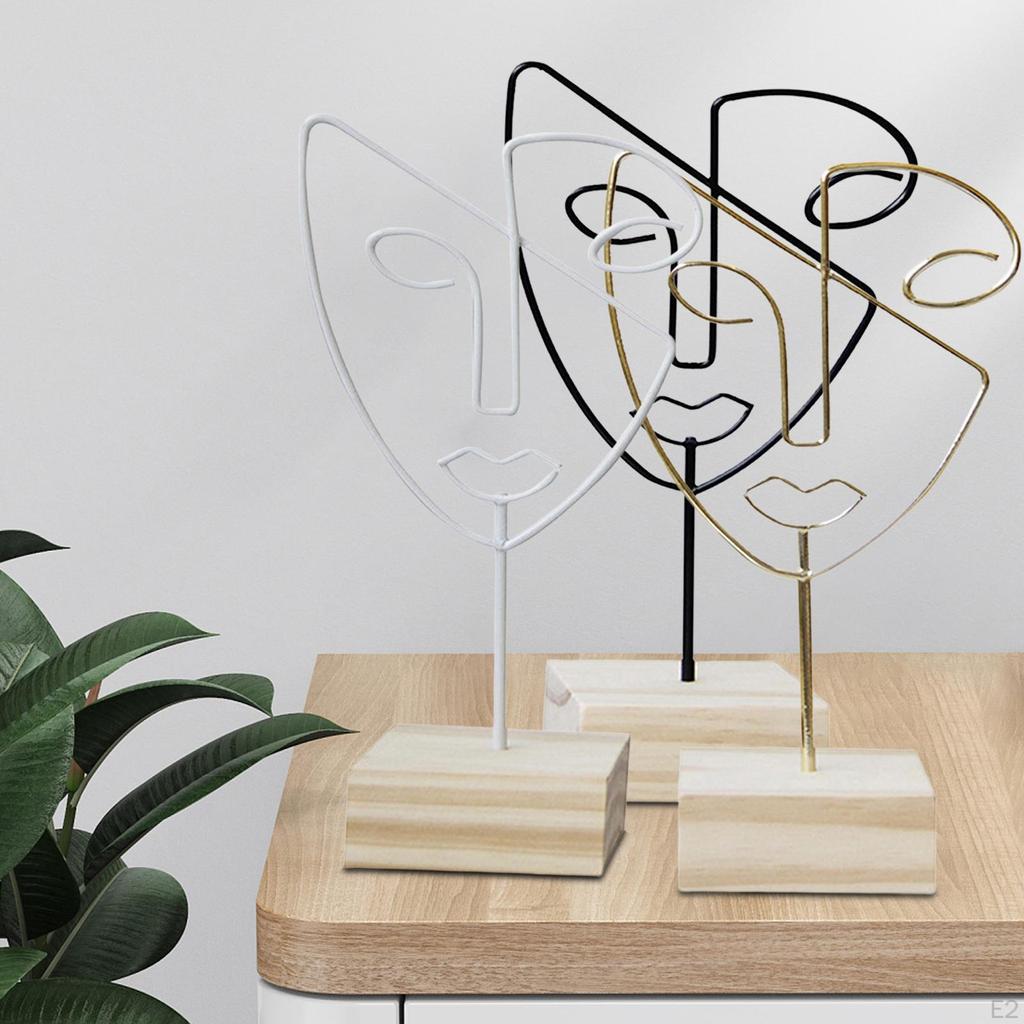 Jewelry Display Rack Face Outline Sculpture Nordic for Shop Ornament Desktop