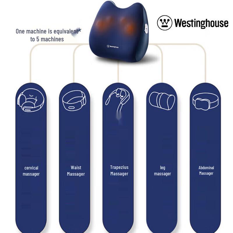 Westinghouse Multi-function Massage Pillow with Heat CN plug (adapter included)