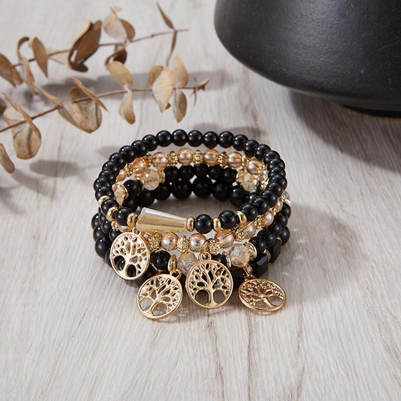 Bohemian bracelet creative tassel multi-layer beaded bracelet