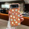 For Samsung Galaxy Z Flip 6 5 4 3 5G Luxury Leather Phone Case Retro Flowers Soft TPU Folding Cover For Samsung Z Flip5 Flip3