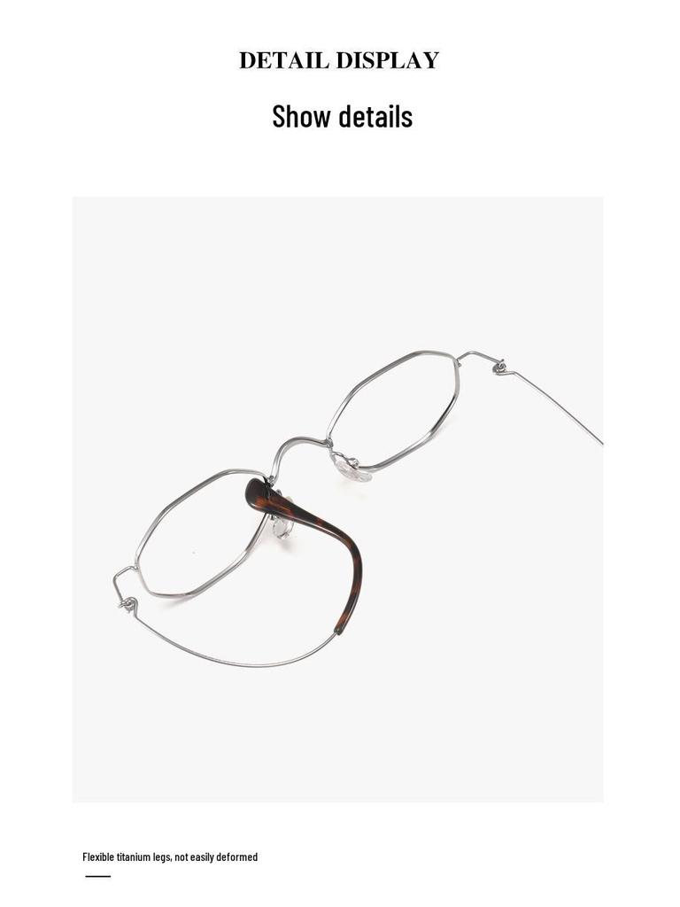 Extra malé brýlové obruby v univerzitním stylu z čistého titanu, 47mm mnohoúhelník, pro ženy s jednoduchým obličejem, model 98722 kompatibilní s dioptrickými čočkami