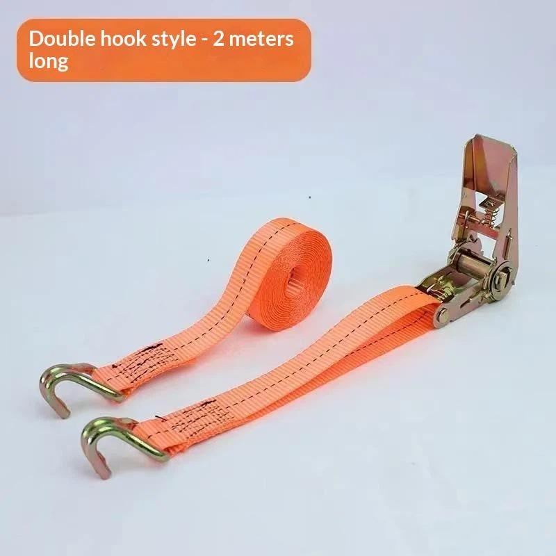 Strong Ratchet Tie Down Cargo Straps Heavy Duty Metal Buckle Adjustable for Securing Snowboard Ski Gear Road Trip Use