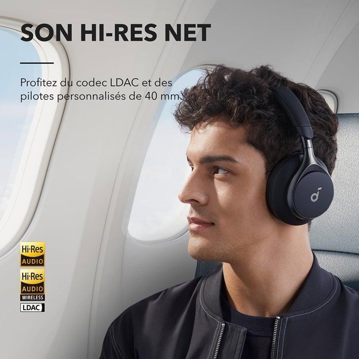 Soundcore by Anker Space One Casque sans Fil Réduction de Bruit Active Adaptative Noir