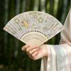 Butterfly Floral Print Hand Fan Portable Chinese Style Fan Elegant Handmade Fan  Art Craft Project