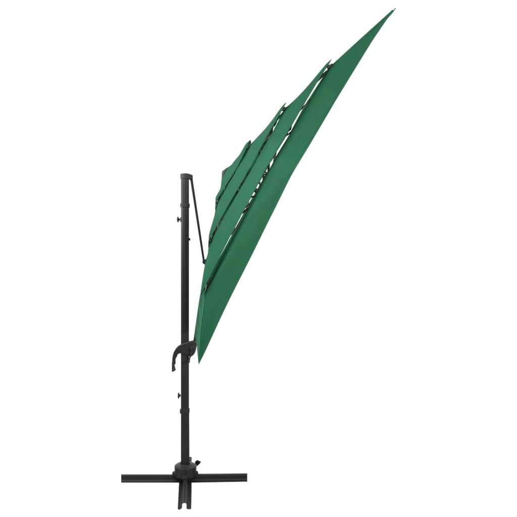 4 Layer Sun Umbrella with Aluminum Pole Green 250 X 250 Cm