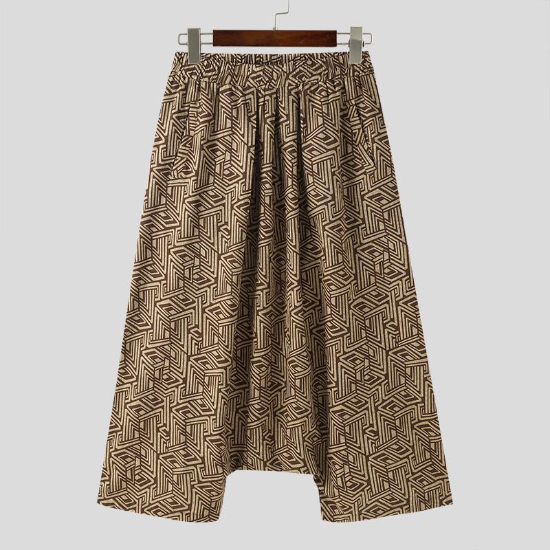 Pantaloni da Uomo Harlem Pantaloni Casual Stampati Pantaloni Ampi Taglia Grande Etnici Traspiranti Pantaloni da Spiaggia