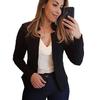 Blazer autunno inverno adatto a ufficio abito a maniche lunghe giacca cardigan tinta unita cappotto da donna