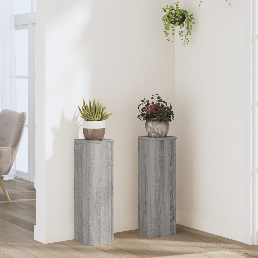Plant Stand Set of 2 Grey Sonoma 17 x 17 x 60 cm Engineered Wood