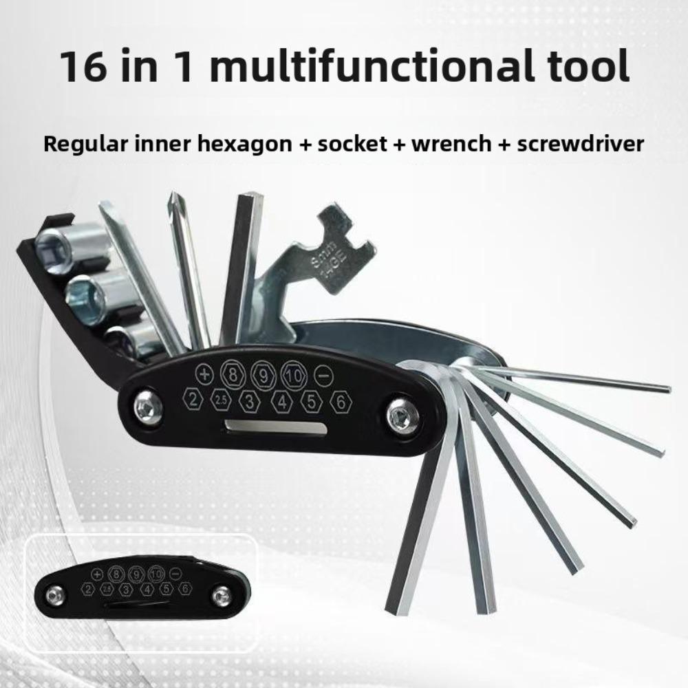 

4 Seasons 16 in 1 Wrench Set Non Slip Handle Rotatable Design Durable Universal Hand Tool for Home Car Repair Maintenance [1 pack]