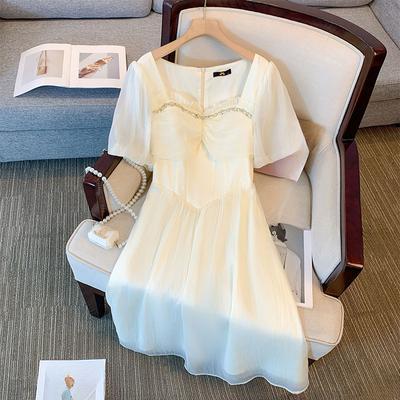 Plus Size Women's Summer Fragrance Quality High Waisted Mid Length Dress