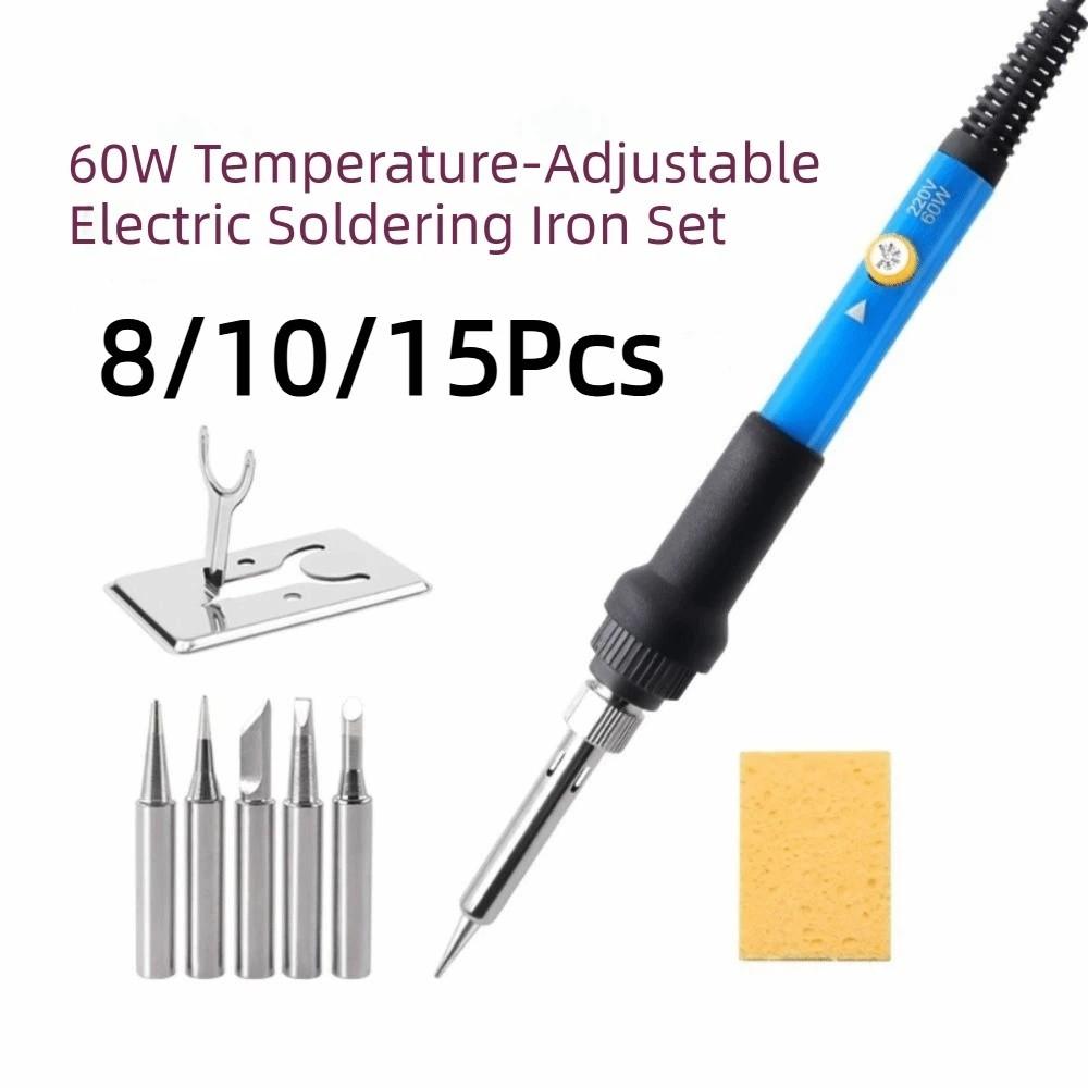 8/10/15Pcs Adjustable Temperature Soldering Iron Kit Anti-slip Soldering Iron Pen  DIY