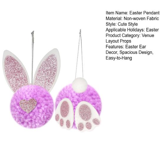 Påskhänge med Hängande Snöre Non-Woven Påskhare Rumpa Öra Hänge Säsongsmässig Högtidsdekoration