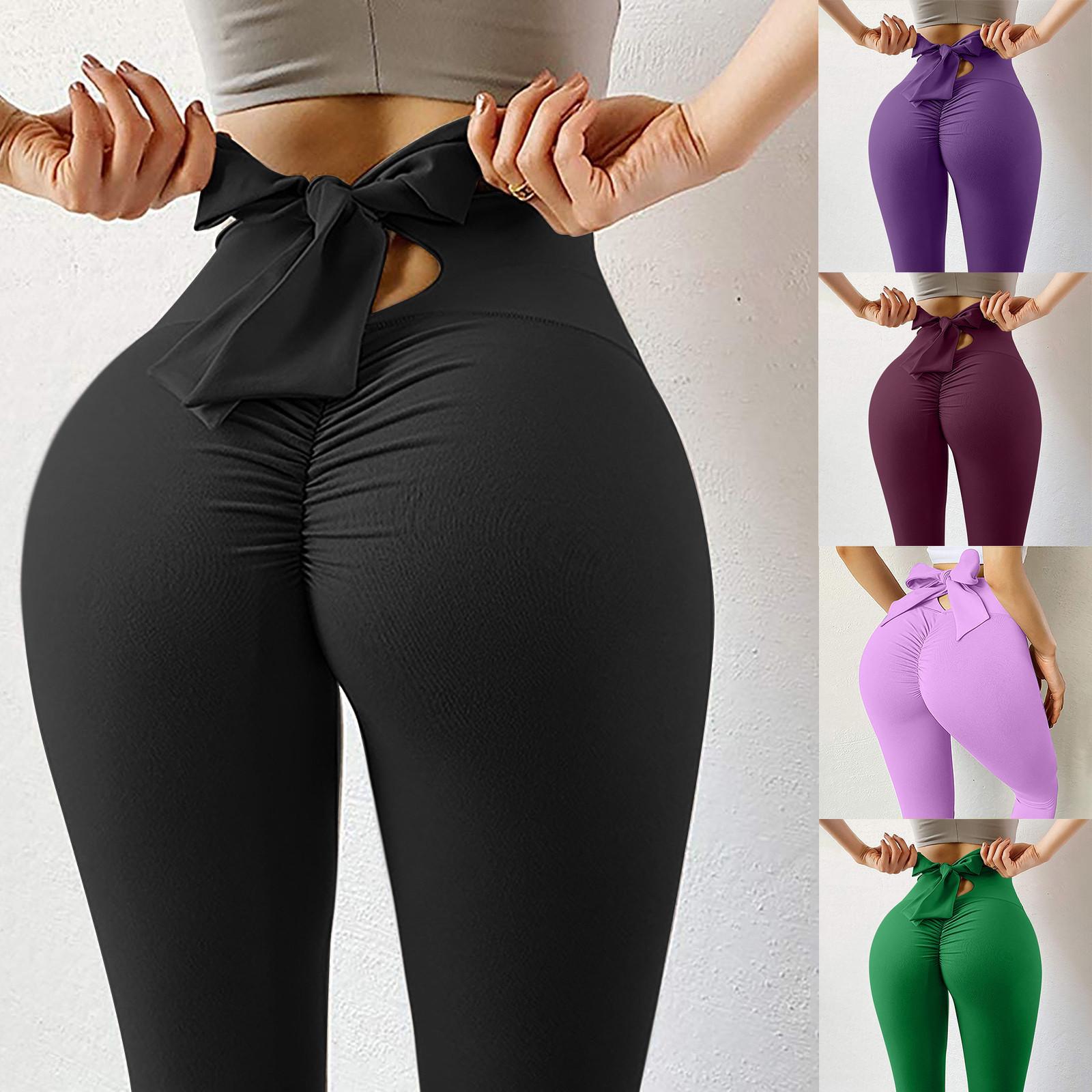 

Ashion Женские однотонные эластичные брюки для фитнеса, бега и йоги с подъемом бедер