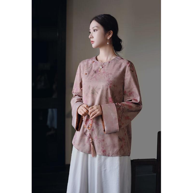 JK&JS New Chinese Style Floral Blouse