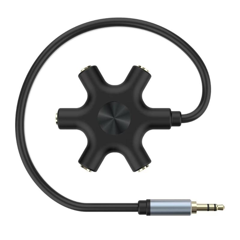 

Headphone Splitter Cable 3.5mm 1 Male To 5 Female Port 3.5mm Share Adapter For Phone Player Headphone Laptops 1