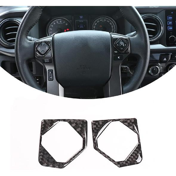 Soft Carbon Fiber Car Center Console Button Molding Trim Frame,Compatible with Tacoma 2015 2016 2017 2018 2019 2020 2021 2022 2023 Center Console Black Carbon Fiber