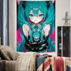 Cute Cartoon HHatsuneS MMikuS Hanging Bohemian Tapestry Hanging Tarot Hippie Wall Rugs Dorm Japanese Tapestry