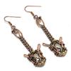 Golden Apache Pyrite 999 Copper Wire Wrapped Earrings, Handmade Gemstone Jewelry Earrings, For Memorial Day