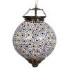 Big Spherical Flower Designed Glass Pendant/Hanging lamp for Living & Home Decoration Mosaic lamp (Multicolour, Bulb not Included); Made in India