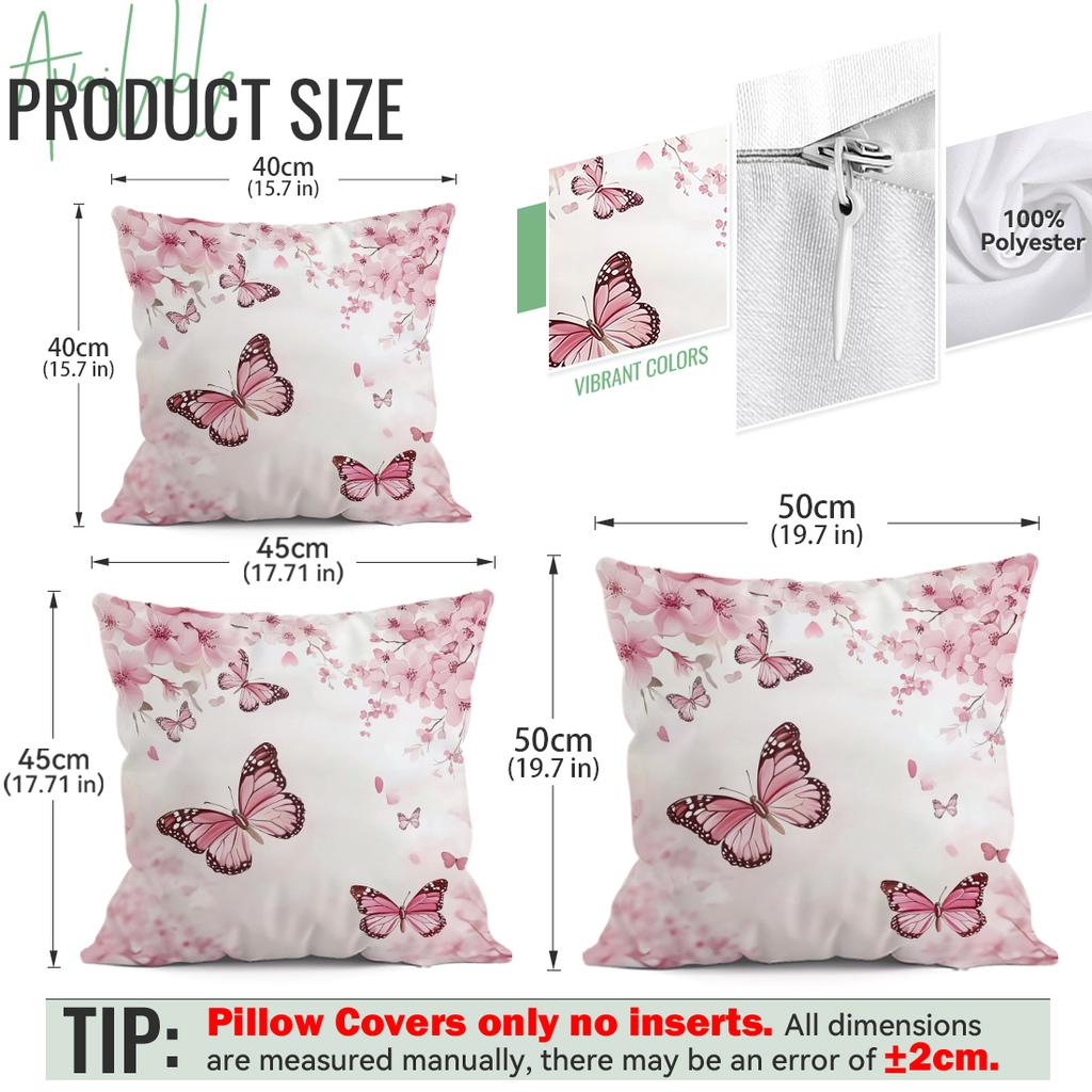 Cherry Blossom Butterfly Pillowcase Printed Polyester 40/45/50cm Throw Pillowcover Decorative Sofa Cushion Pillowslip Home Decor