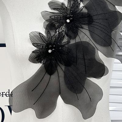 New Multi-layer Organza Flower Patch 3D Large Dress Cloth Pin Lace DIY Applique Decorative Corsage Accessory